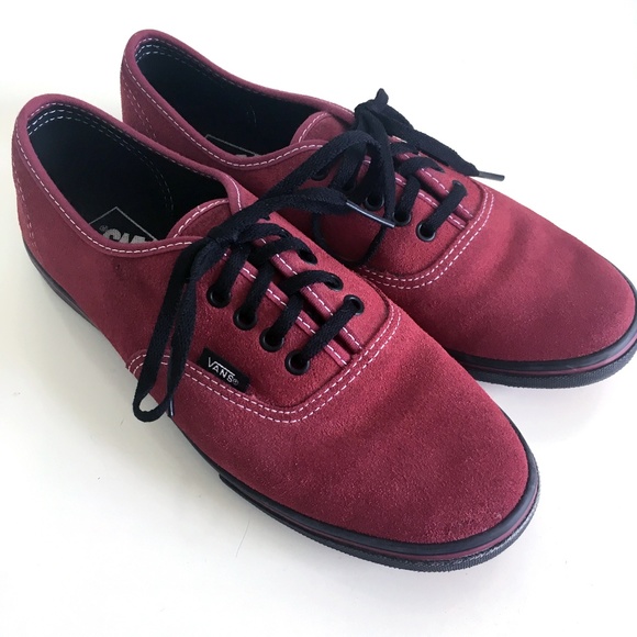 maroon vans with black sole